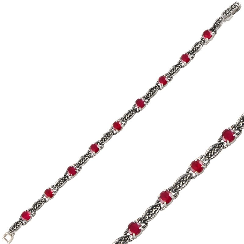 Opaque%20Ruby%20CZ%20&%20Marcasite%20Bracelet