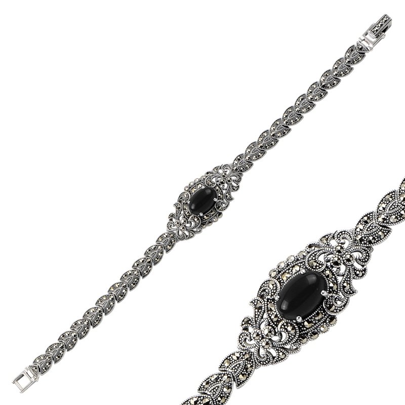 Onyx%20&%20Marcasite%20Bracelet