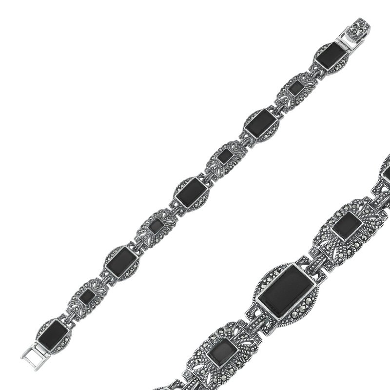 Onyx%20&%20Marcasite%20Bracelet