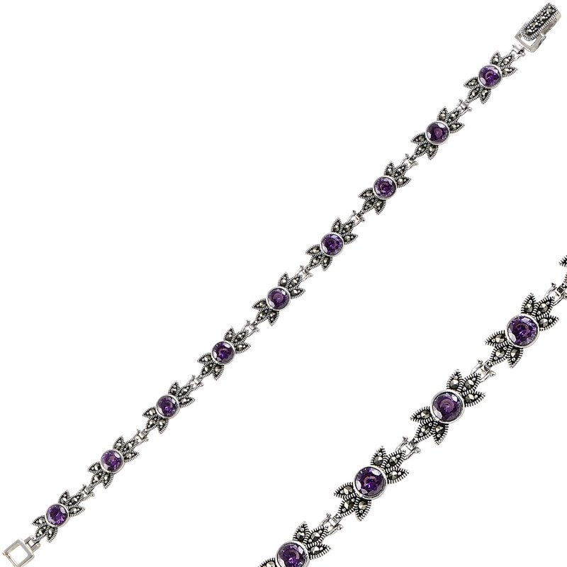 Amethyst%20CZ%20&%20Marcasite%20Bracelet