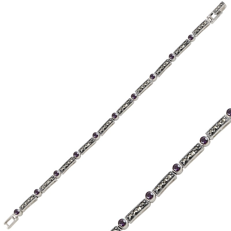 Amethyst%20CZ%20&%20Marcasite%20Bracelet