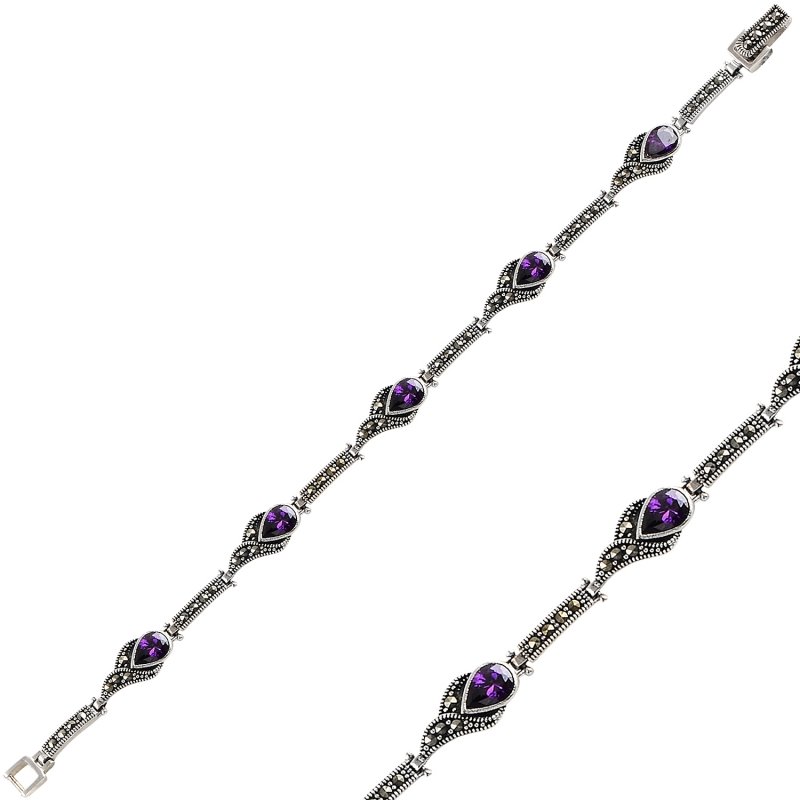 Amethyst%20CZ%20&%20Marcasite%20Bracelet