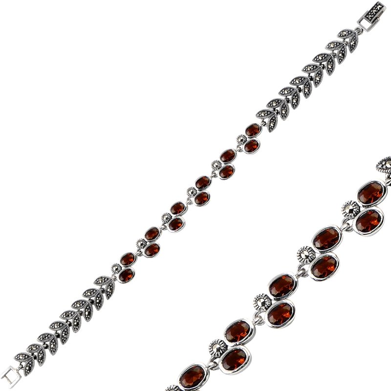 Garnet%20CZ%20&%20Marcasite%20Bracelet