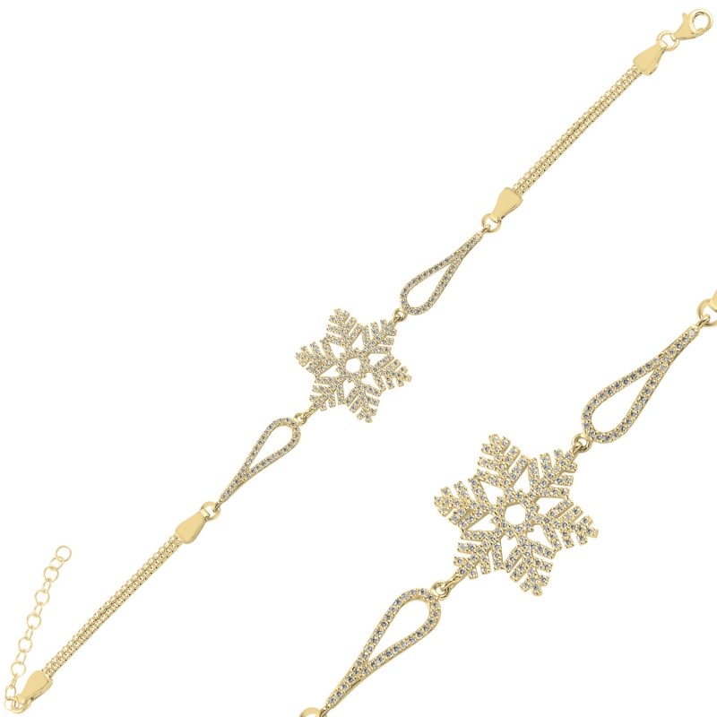 Snowflake%20CZ%20&%20Box%20Chain%20Bracelet-Gold%20Plated