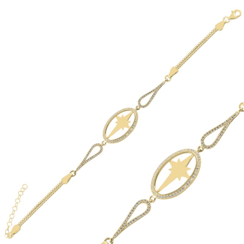 Polaris%20CZ%20&%20Box%20Chain%20Bracelet-Gold%20Plated