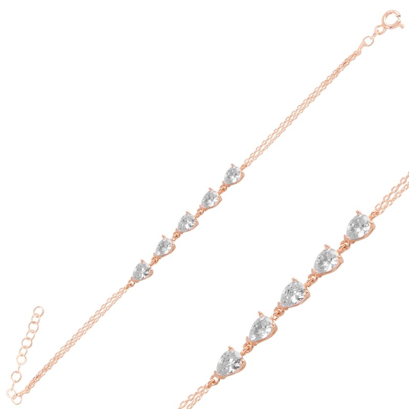 Teardrop%20CZ%20Bracelet-Rose%20Gold%20Plated