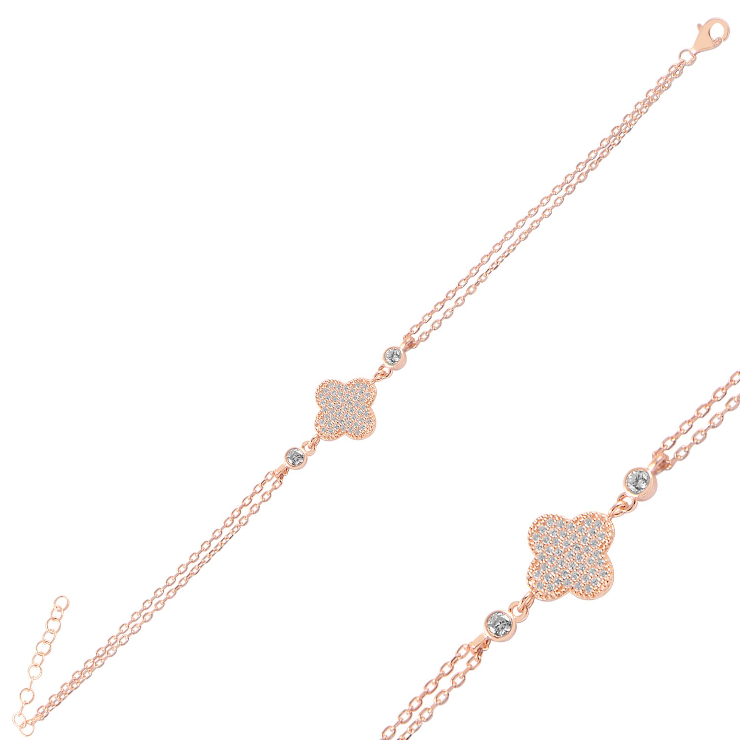 Quatrefoil%20CZ%20Bracelet-Rose%20kaplama