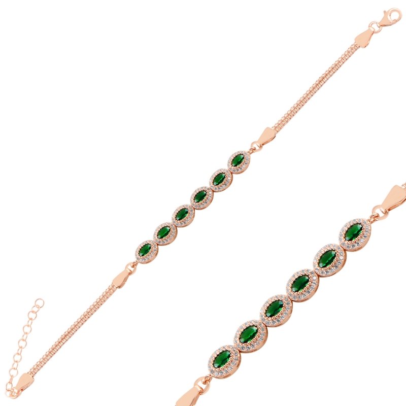 Emerald%20Oval%20CZ%20Bracelet-Rose%20Gold%20Plated