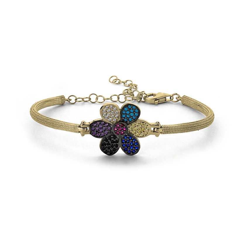 CZ%20Daisy%20Bangle-Gold%20Plated