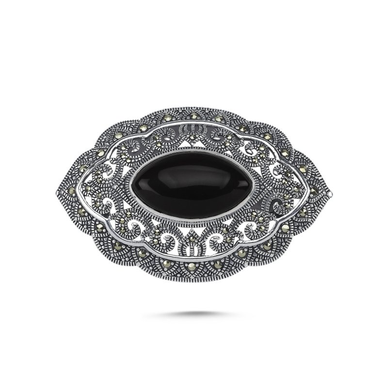 Onyx%20&%20Marcasite%20Brooch