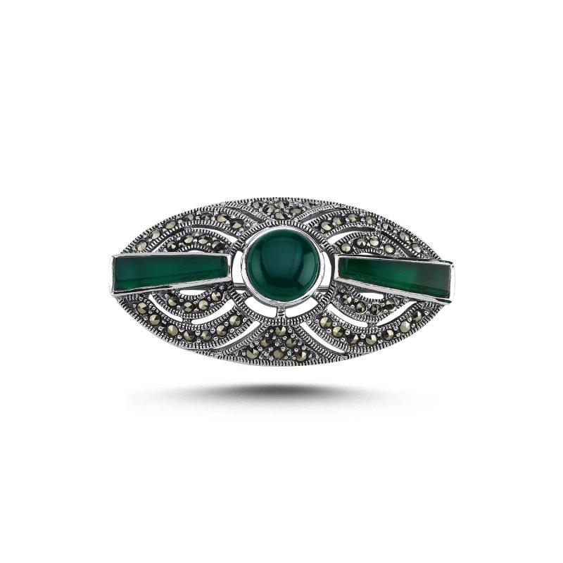 Gemstone%20&%20Marcasite%20Brooch