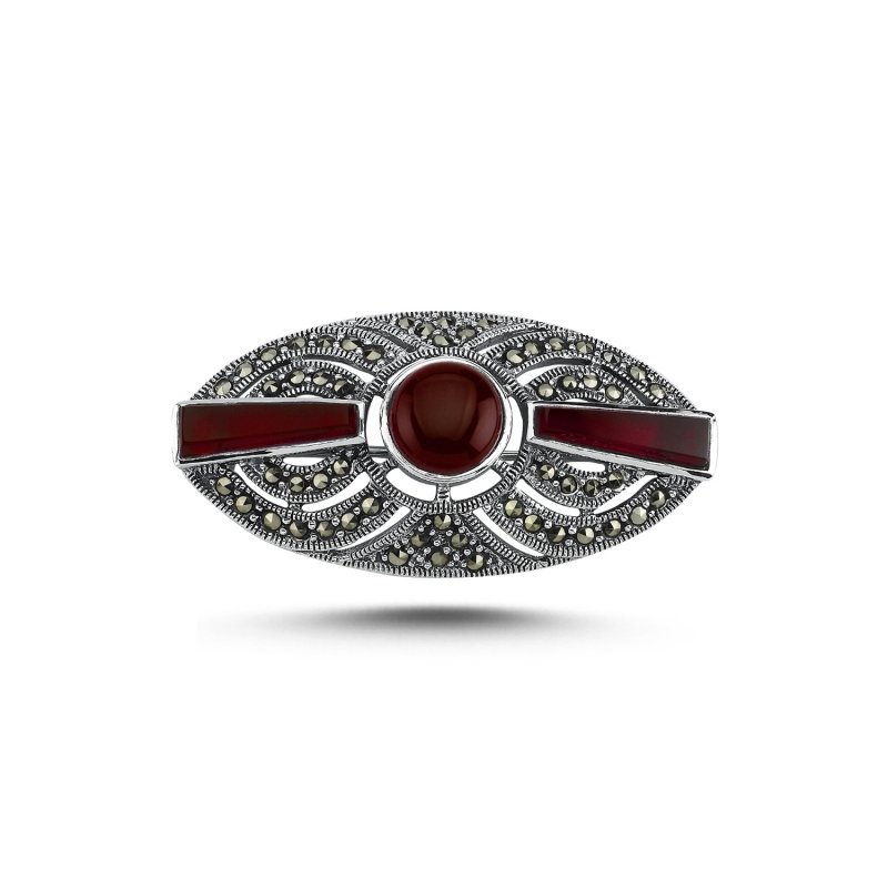 Gemstone%20&%20Marcasite%20Brooch