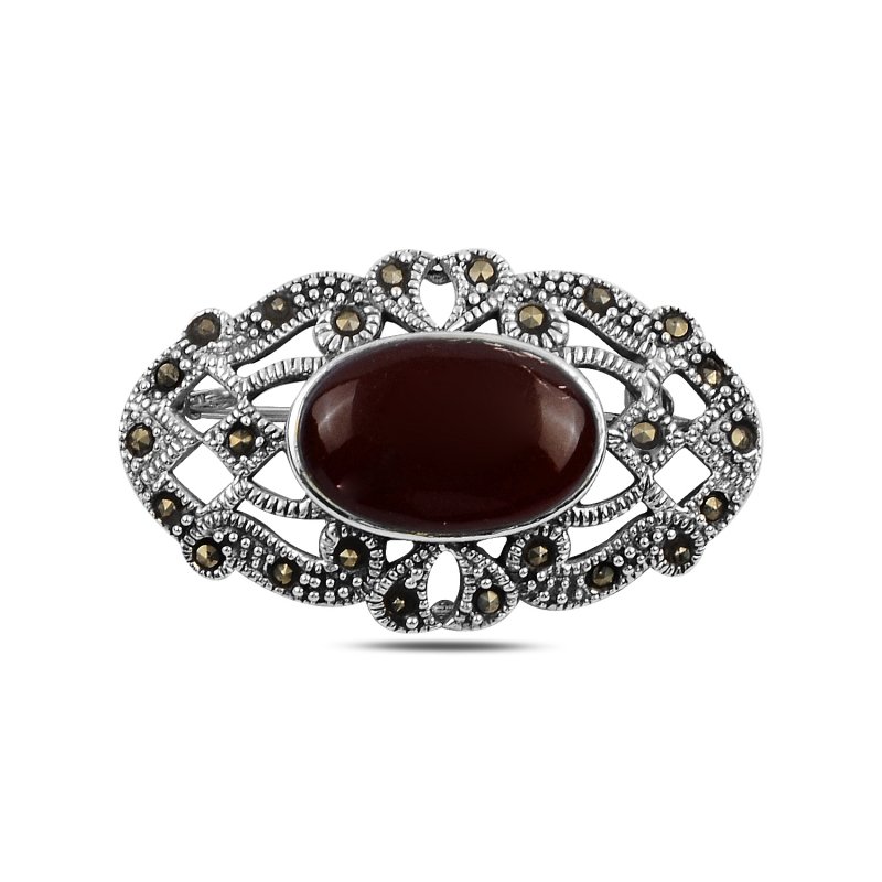 Gemstone%20&%20Marcasite%20Brooch