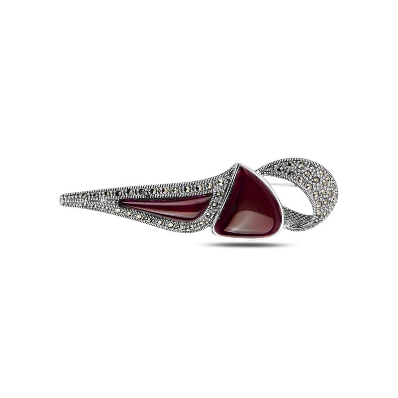 Gemstone%20&%20Marcasite%20Brooch