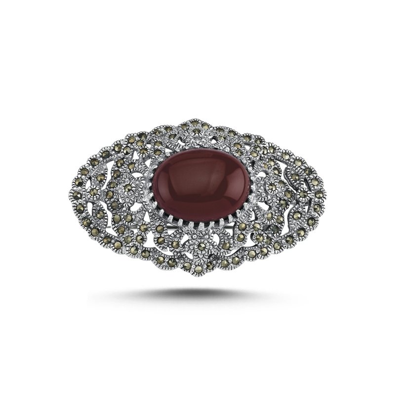 Gemstone%20&%20Marcasite%20Brooch