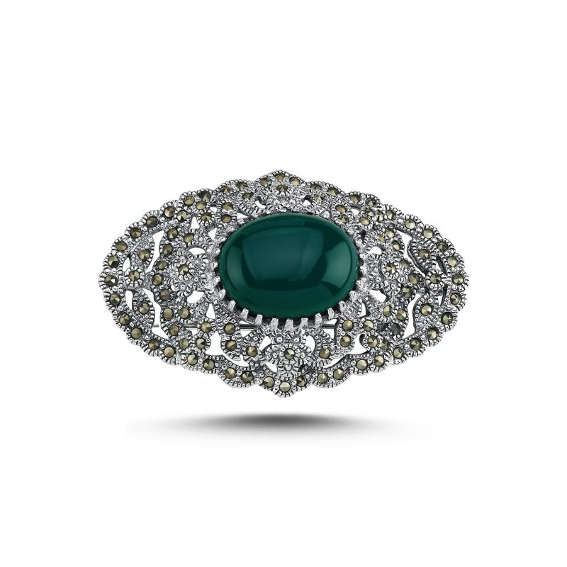 Gemstone%20&%20Marcasite%20Brooch