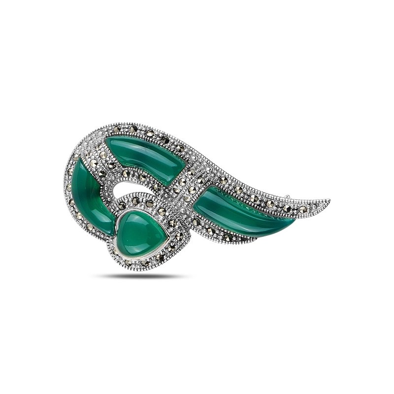 Gemstone%20&%20Marcasite%20Brooch