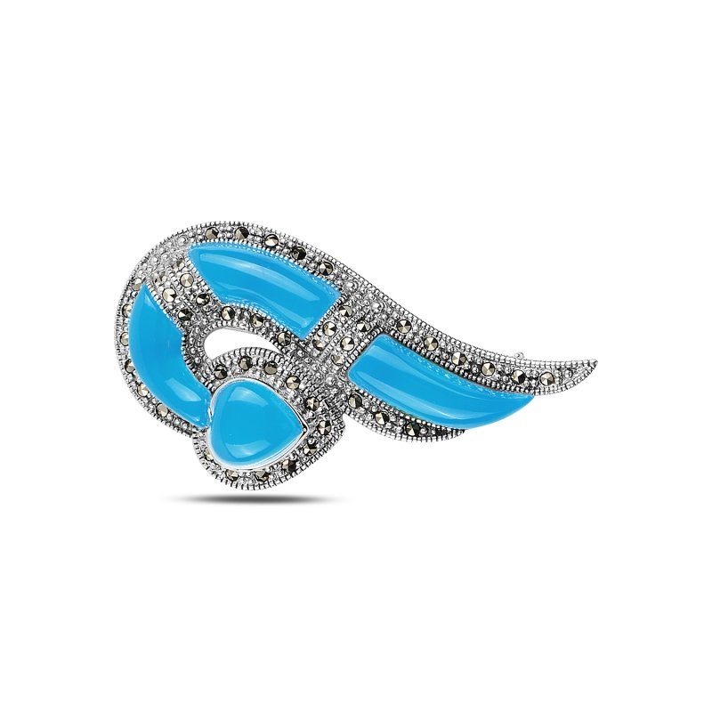 Gemstone%20&%20Marcasite%20Brooch