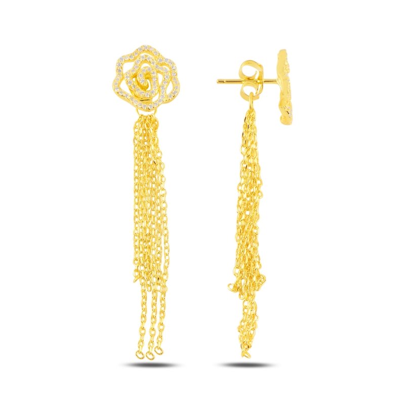 CZ%20Dangle%20Stud%20Earrings%20Gold%20Plated