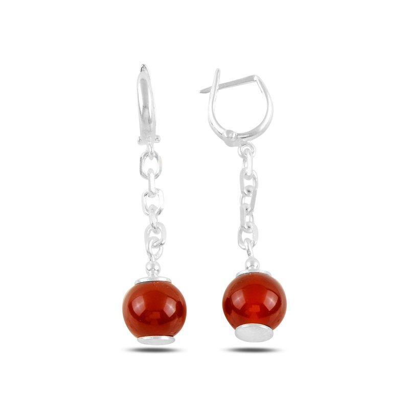 Red%20Agate%20Dangle%20Latch%20Back%20Earrings