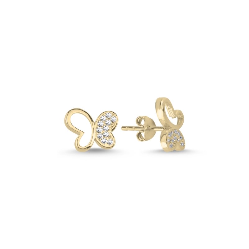 Butterfly%20CZ%20Stud%20Earrings%20Gold%20Plated