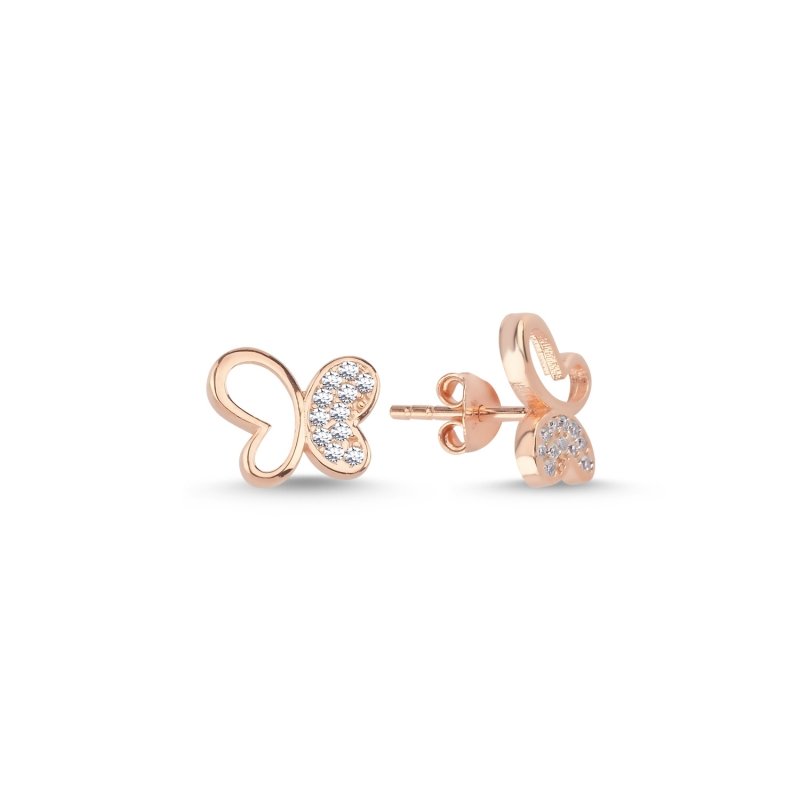 Butterfly%20CZ%20Stud%20Earrings%20Rose%20Gold%20Plated