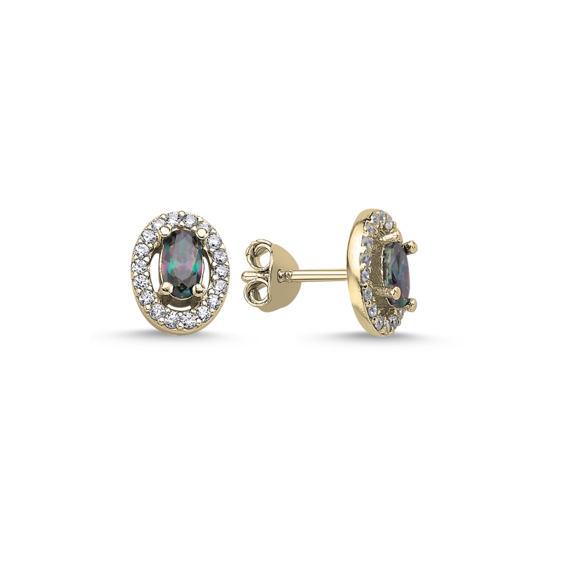 Halo%20Solitaire%20Oval%20Mystic%20Topaz%20CZ%20Stud%20Earrings%20Gold%20Plated