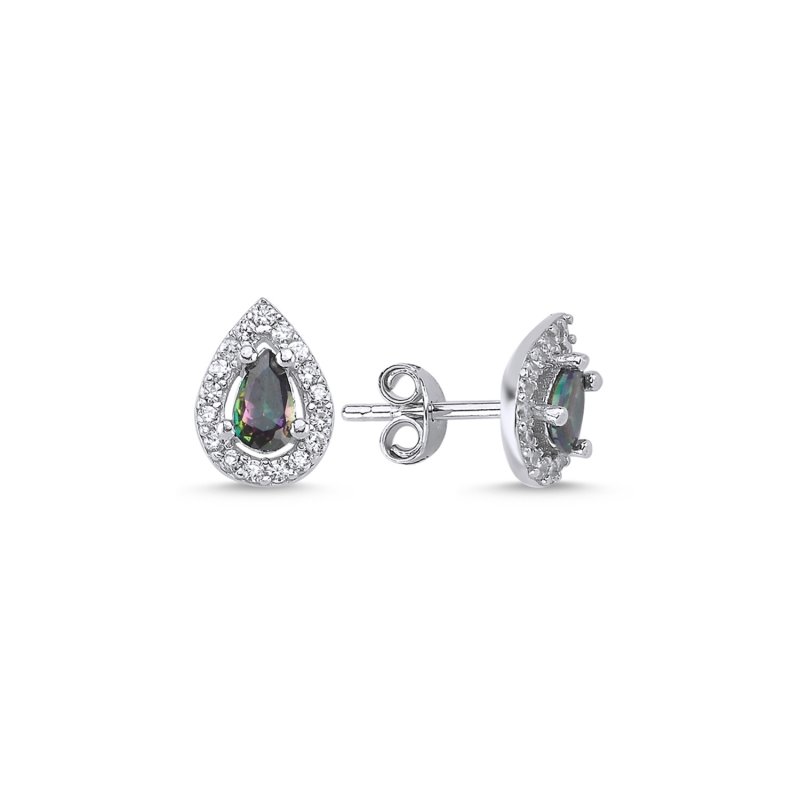 Halo%20Solitaire%20Teardrop%20Mystic%20Topaz%20CZ%20Stud%20Earrings