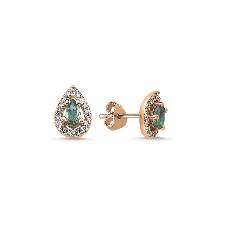 Halo%20Solitaire%20Teardrop%20Zultanite%20CZ%20Stud%20Earrings%20Rose%20Gold%20Plated