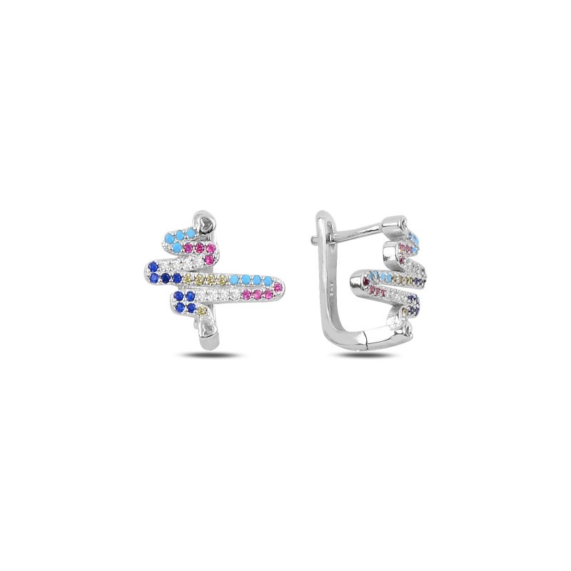 Heartbeat%20Multi%20Color%20CZ%20Latch%20Back%20Earrings