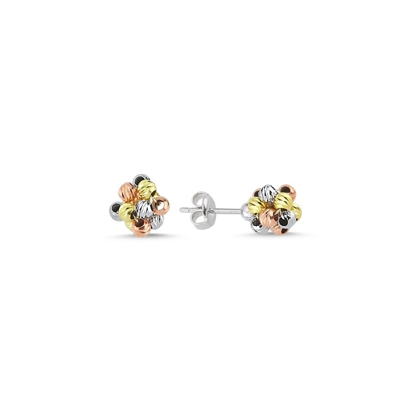 Diamond%20Cut%20Tricolor%20Ball%20Stud%20Earrings