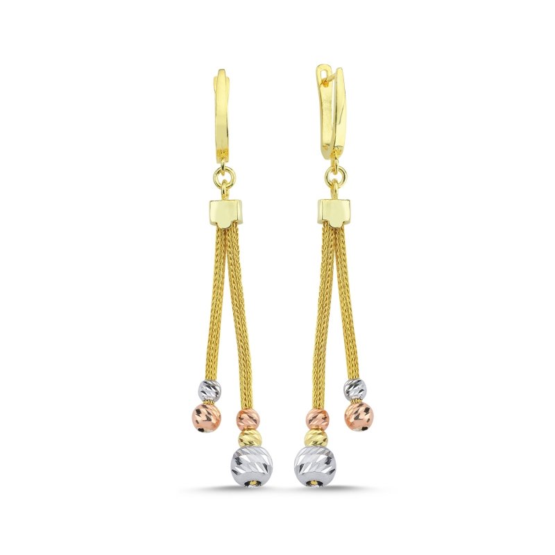 Diamond%20Cut%20Tricolor%20Ball%20Dangle%20Earrings