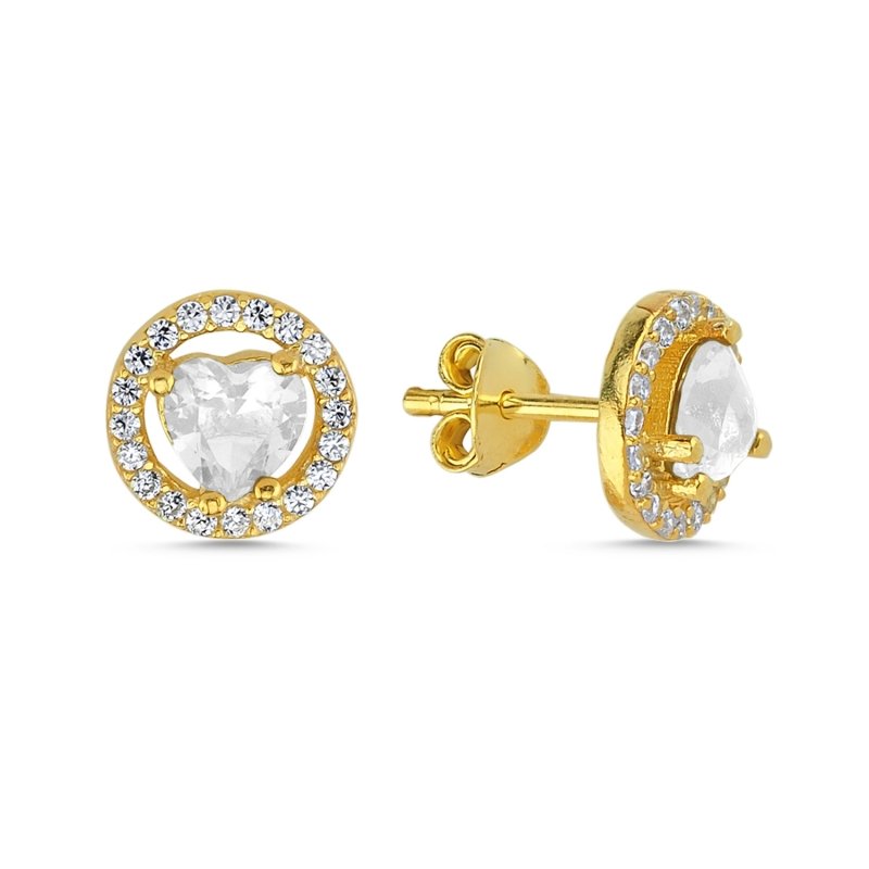 Halo%20Solitaire%20Heart%20CZ%20Stud%20Earrings%20Gold%20Plated