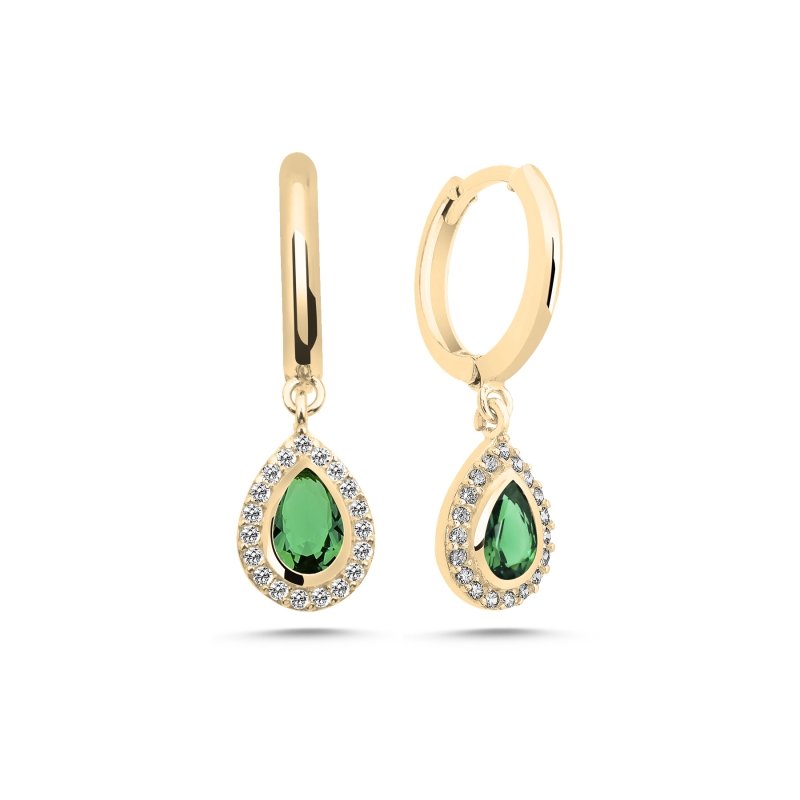 Emerald%20CZ%20Huggie%20Hoop%20Earrings%20Gold%20Plated