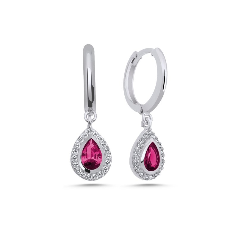 Ruby%20CZ%20Huggie%20Hoop%20Earrings