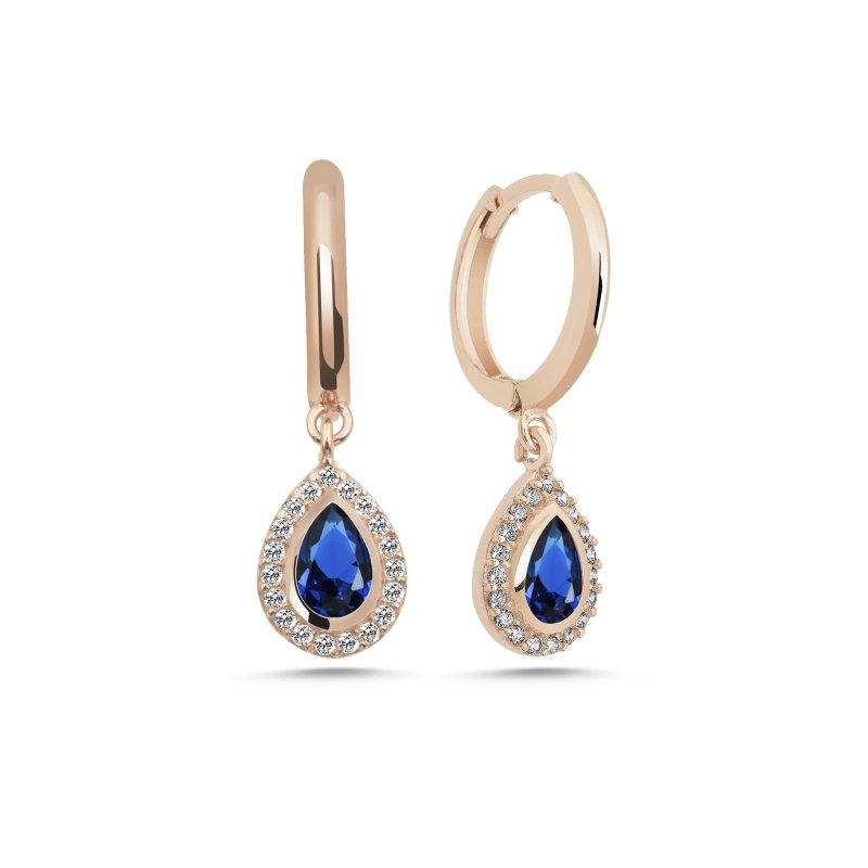 Sapphire%20CZ%20Huggie%20Hoop%20Earrings%20Rose%20Gold%20Plated