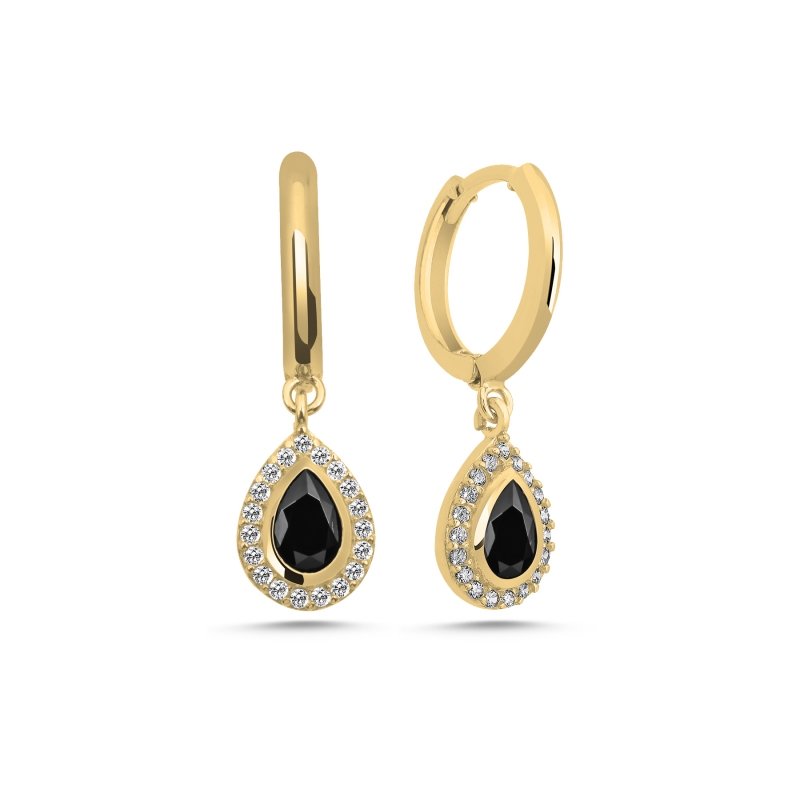 Black%20CZ%20Huggie%20Hoop%20Earrings%20Gold%20Plated