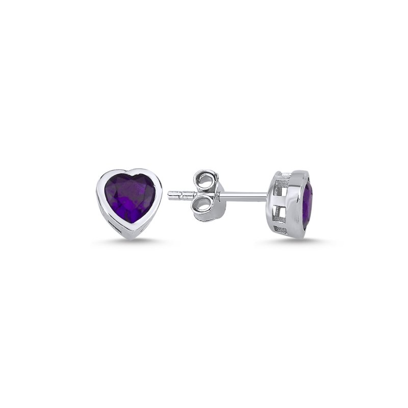 Heart%20Colored%20CZ%20Solitaire%20Stud%20Earrings