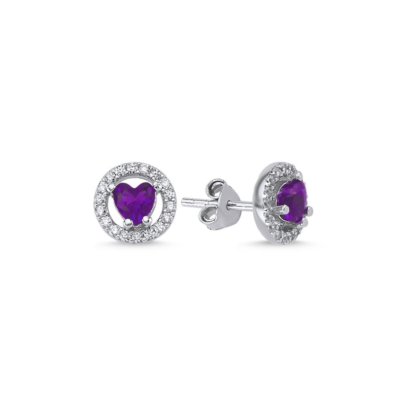 Halo%20Solitaire%20Colored%20CZ%20Stud%20Earrings