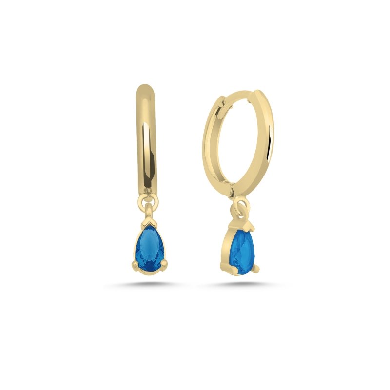 Aquamarine%20CZ%20Huggie%20Hoop%20Earrings%20Gold%20Plated