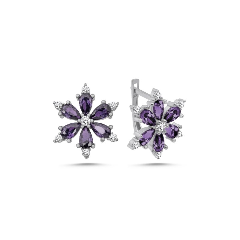 Lotus%20Flower%20Amethyst%20CZ%20Latch%20Back%20Earrings