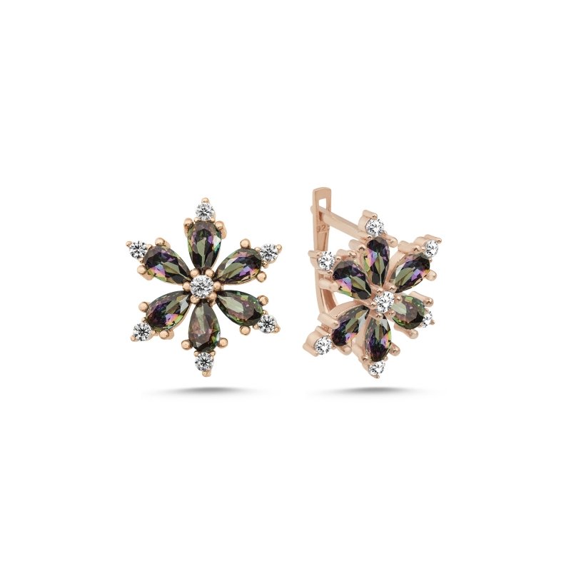 Lotus%20Flower%20Mystic%20Topaz%20CZ%20Latch%20Back%20Earrings%20Rose%20Gold%20Plated