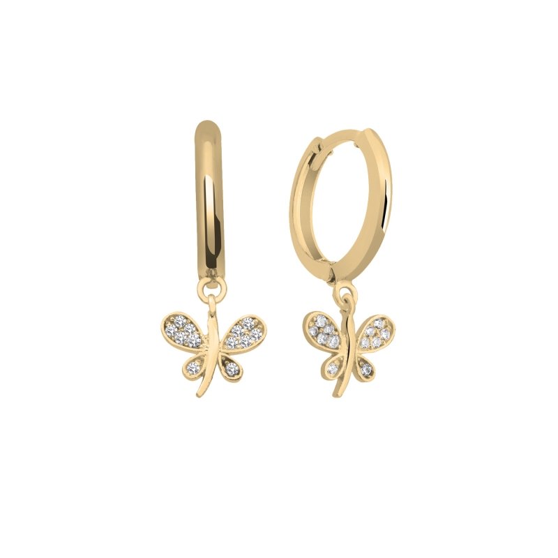 Butterfly%20CZ%20Huggie%20Hoop%20Earrings%20Gold%20Plated