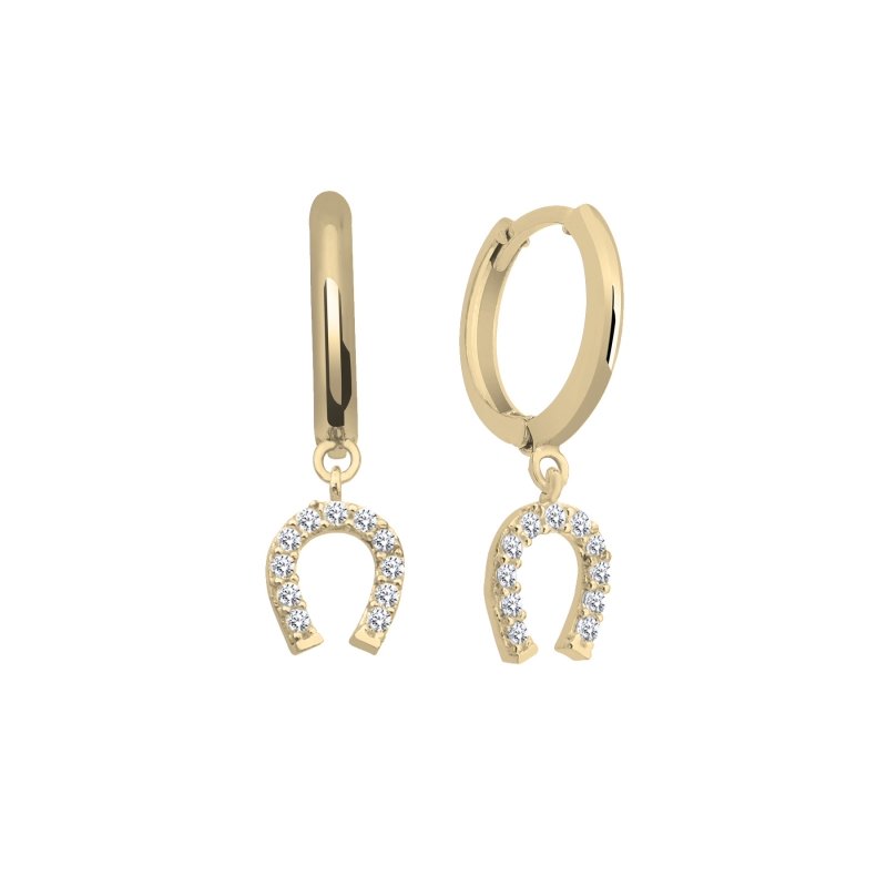 Horseshoe%20CZ%20Huggie%20Hoop%20Earrings%20Gold%20Plated