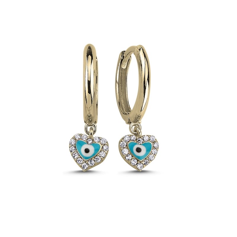 Eye%20Enamel%20&%20CZ%20Huggie%20Hoop%20Earrings%20Gold%20Plated