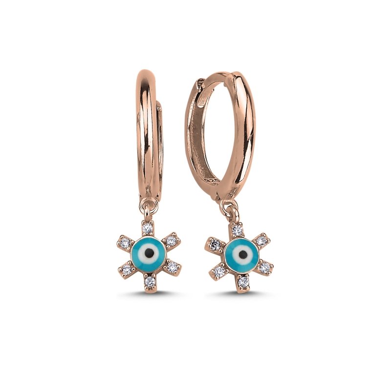 Eye%20Enamel%20&%20CZ%20Huggie%20Hoop%20Earrings%20Rose%20Gold%20Plated