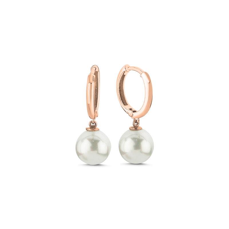 9mm%20Pearl%20Huggie%20Hoop%20Earrings%20Rose%20Gold%20Plated