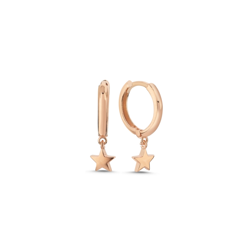 Star%20Huggie%20Hoop%20Earrings%20Rose%20Gold%20Plated