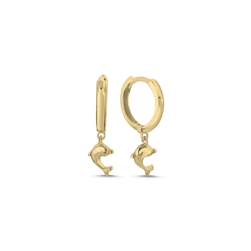 Dolphin%20Huggie%20Hoop%20Earrings%20Gold%20Plated