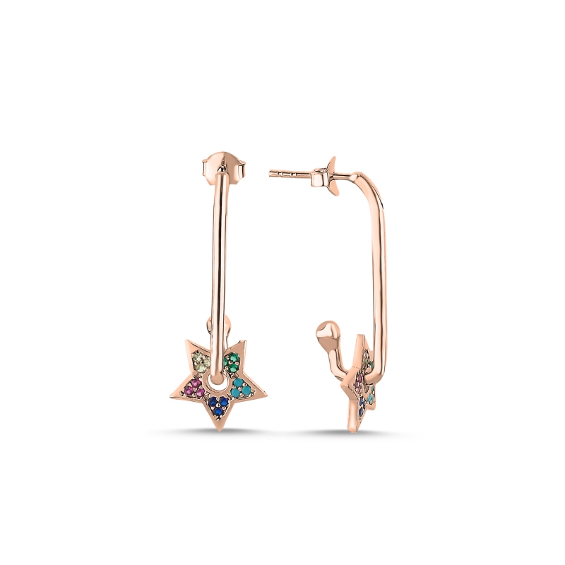 Star%20Colored%20CZ%20Earrings%20Rose%20Gold%20Plated